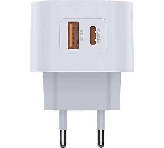 СЗУ PERO TC21 USB-A + USB-C, PD 25W белый ТС21W