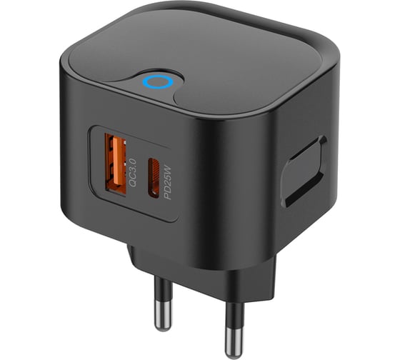 СЗУ PERO TC21 USB-A + USB-C, PD 25W черный ТС21B 1