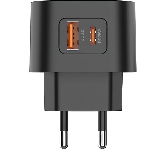 СЗУ PERO TC21 USB-A + USB-C, PD 25W черный ТС21B