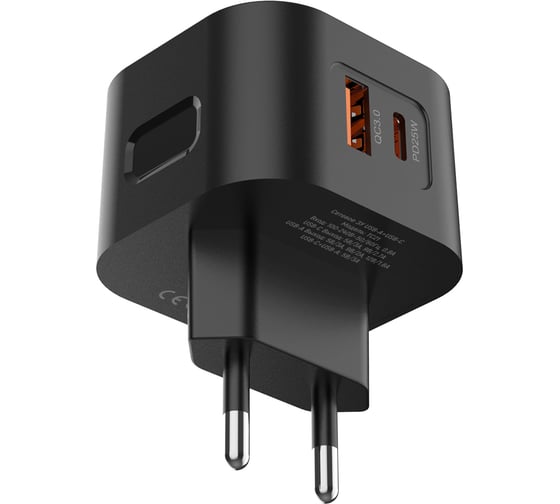 СЗУ PERO TC21 USB-A + USB-C, PD 25W черный ТС21B