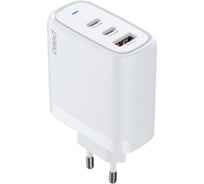 СЗУ PERO TC22 USB-A QC 3.0 + USB-C PD + USB-C PD, 65W белый ТС22W