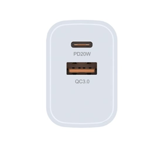 СЗУ PERO TC24 USB-A + USB-C, PD 20W белый ТС24W