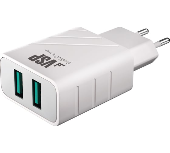 Сетевое зарядное устройство BoraSCO 2USB, 2,4A, белое 37261