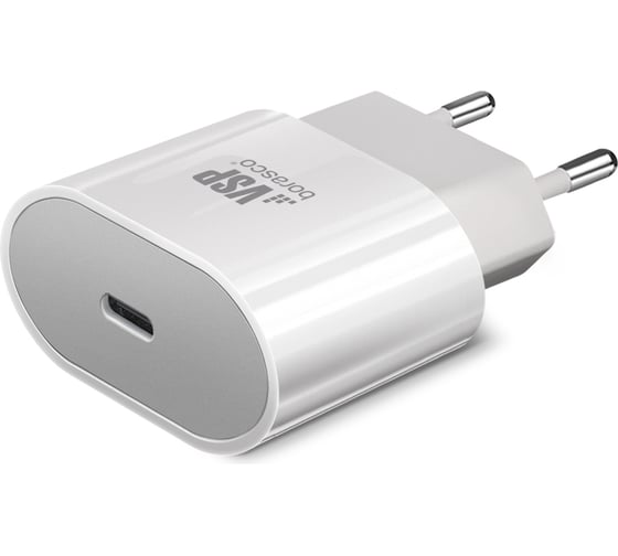 Сетевое зарядное устройство BoraSCO Power Delivery, 20W, белое 50634 1