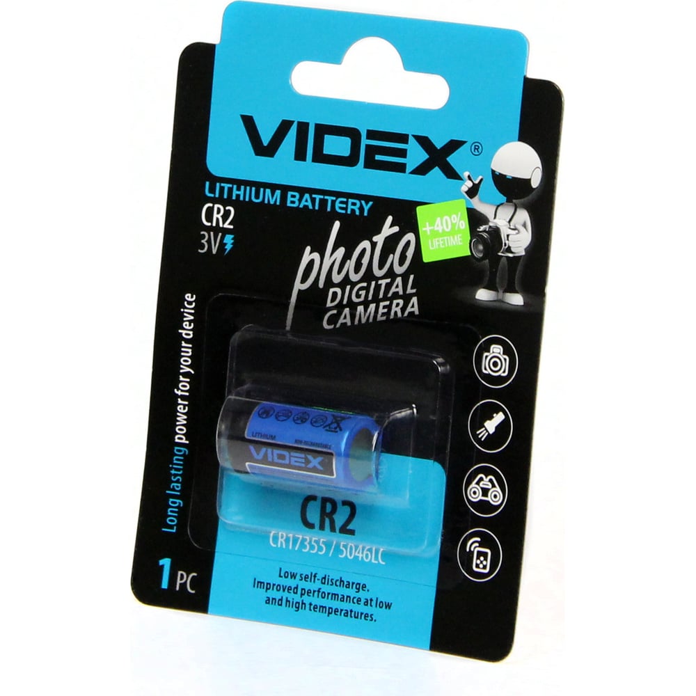 Литиевый элемент питания Videx 1 шт. в блистере VID-CR2 - выгодная цена ...