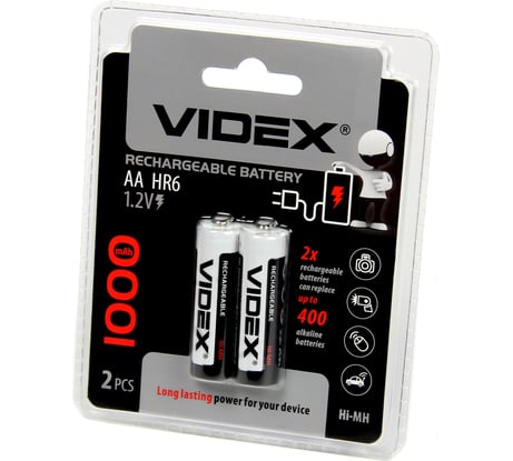 Никель-металлогидридный аккумулятор Videx HR6/AA 1000mAh 2BL VID-HR6-1000