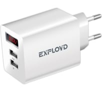 Сетевое зарядное устройство Exployd 2 USB белый Display EX-Z-791