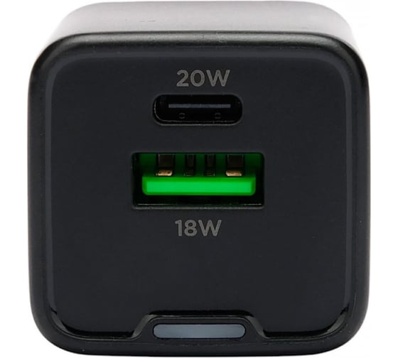 Зарядное устройство Cablexpert 20Вт GaN, 3А, QC4.0/PD, 1xUSB, 1xType-C, черный, пакет, MP3A-PC-62