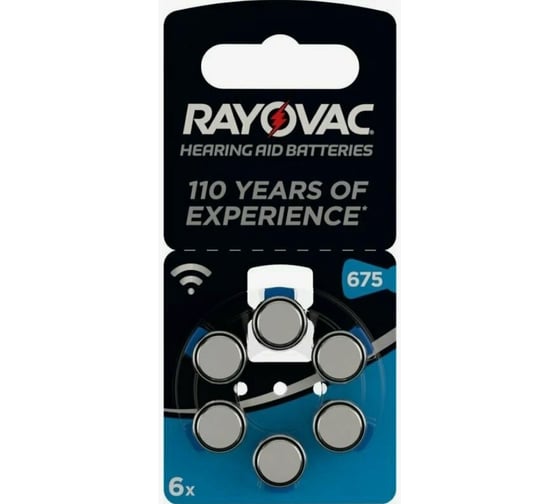 Батарейки Varta для слуховых аппаратов RAYOVAC ACOUSTIC SPECIAL Type 675 бл. 6 5000252003182 1