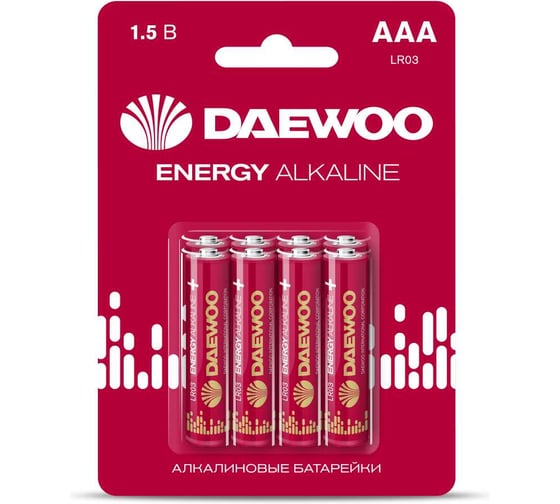 Батарейка Алкалиновый элемент питания DAEWOO AAA/LR03 1.5В Energy Alkaline BL-8 (уп.8шт) 5031111 1