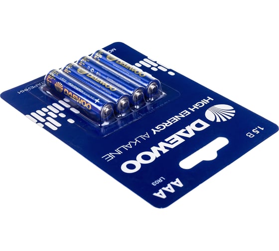 Батарейка Алкалиновый элемент питания DAEWOO AAA/LR03 1.5В High Energy Alkaline BL-4 (уп.4шт) 5030381