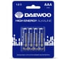Батарейка Алкалиновый элемент питания DAEWOO AAA/LR03 1.5В High Energy Alkaline BL-4 (уп.4шт) 5030381