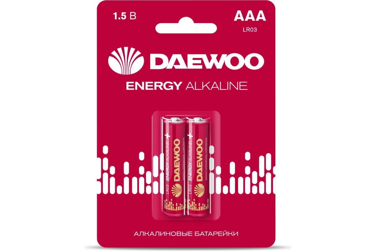 Алкалиновая батарейка Daewoo LR03 ENERGY Alkaline BL-2 5029873 - выгодная  цена, отзывы, характеристики, фото - купить в Москве и РФ