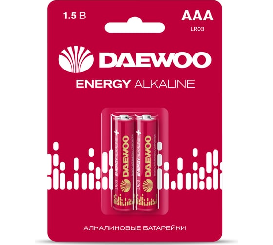 Батарейка Алкалиновый элемент питания DAEWOO AAA/LR03 1.5В Energy Alkaline BL-2 (уп.2шт) 5029873