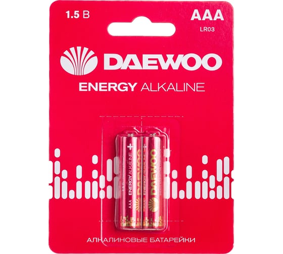 Батарейка Алкалиновый элемент питания DAEWOO AAA/LR03 1.5В Energy Alkaline BL-2 (уп.2шт) 5029873