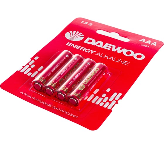 Батарейка Алкалиновый элемент питания DAEWOO AAA/LR03 1.5В Energy Alkaline BL-4 (уп.4шт) 5029903