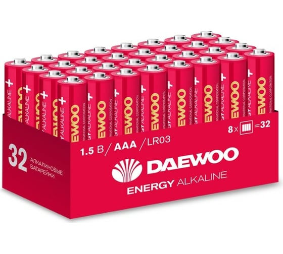 Батарейка Алкалиновый элемент питания DAEWOO AAA/LR03 1.5В Energy Alkaline Pack-32 (уп.32шт) 5030084