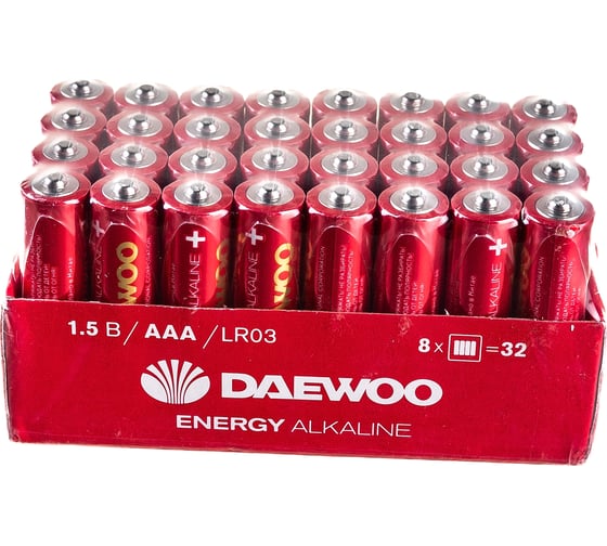 Батарейка Алкалиновый элемент питания DAEWOO AAA/LR03 1.5В Energy Alkaline Pack-32 (уп.32шт) 5030084