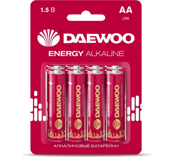 Батарейка Алкалиновый элемент питания DAEWOO AA/LR6 1.5В Energy Alkaline BL-8 (уп.8шт) 5031081