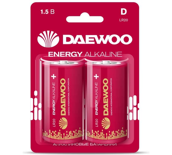 Батарейка Алкалиновый элемент питания DAEWOO D/LR20 1.5В Energy Alkaline BL-2 (уп.2шт) 5030022