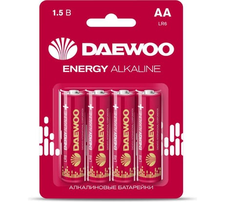 Батарейка Алкалиновый элемент питания DAEWOO AA/LR6 1.5В Energy Alkaline BL-4 (уп.4шт) 5029781