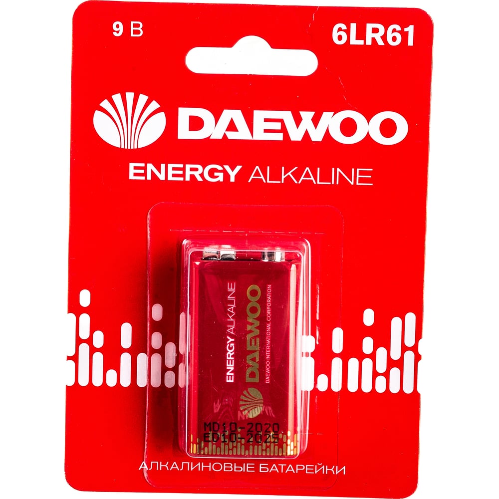 Алкалиновая батарейка Daewoo 6LR61 ENERGY Alkaline BL-1 5029729 - выгодная  цена, отзывы, характеристики, фото - купить в Москве и РФ