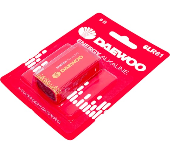 Батарейка Алкалиновый элемент питания DAEWOO "крона" 6LR61 9В Energy Alkaline BL-1 5029729