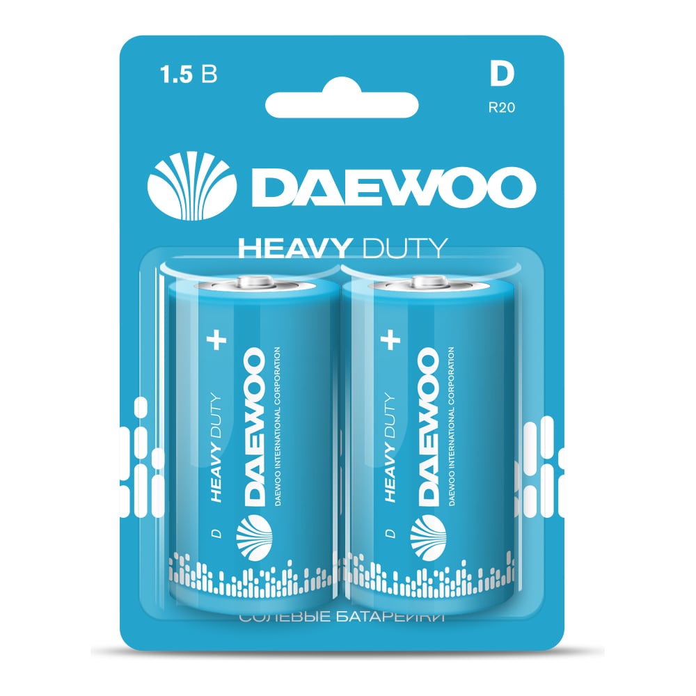 Солевой элемент питания DAEWOO D/R20 1.5В Heavy Duty BL-2 (уп.2шт ...