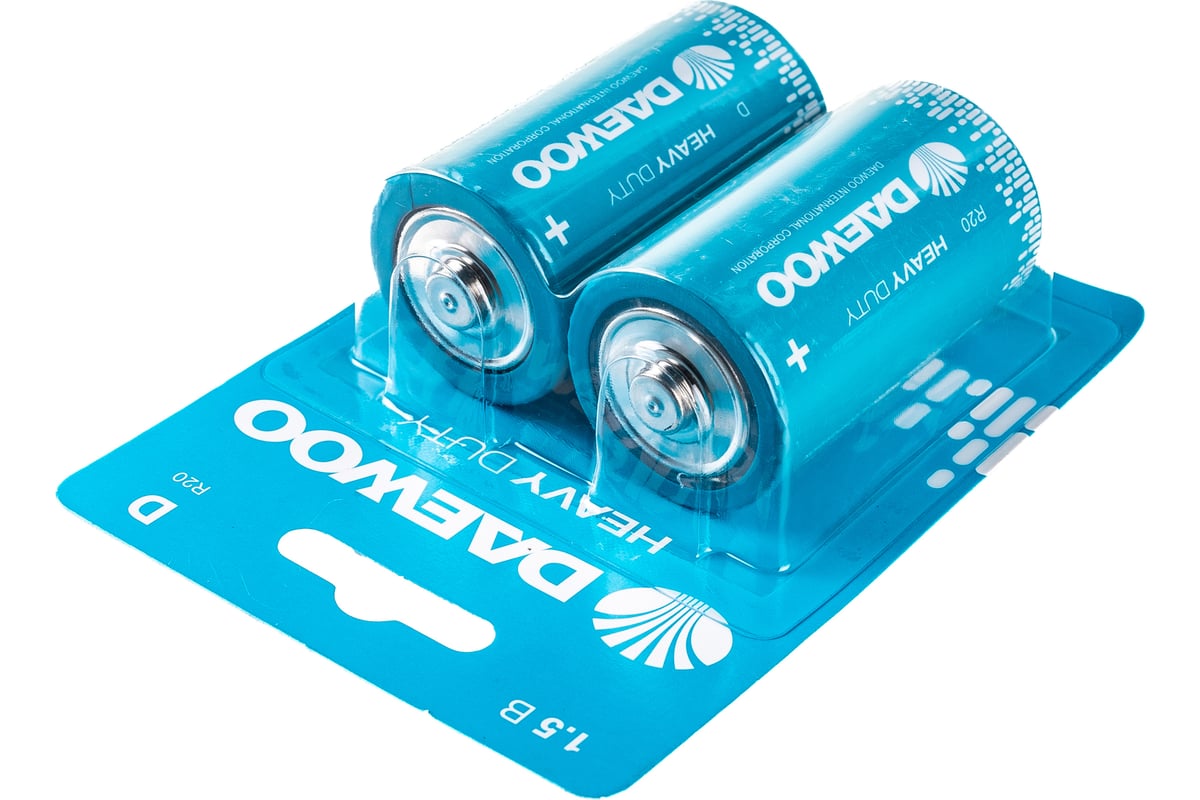 Солевой элемент питания DAEWOO D/R20 1.5В Heavy Duty BL-2 (уп.2шт ...
