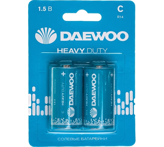 Батарейка Солевой элемент питания DAEWOO C/R14 1.5В Heavy Duty BL-2 (уп.2шт) 5029422