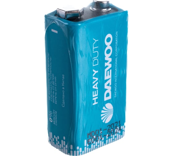 Батарейка Солевой элемент питания DAEWOO "крона" 6F22 9В Heavy Duty 1S (уп.1шт) 5029217