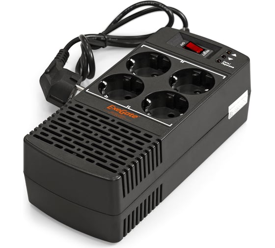 Стабилизатор ExeGate Power AD5000-600 600VA/300W, диапазон 150-280В, 4 евророзетки 285937