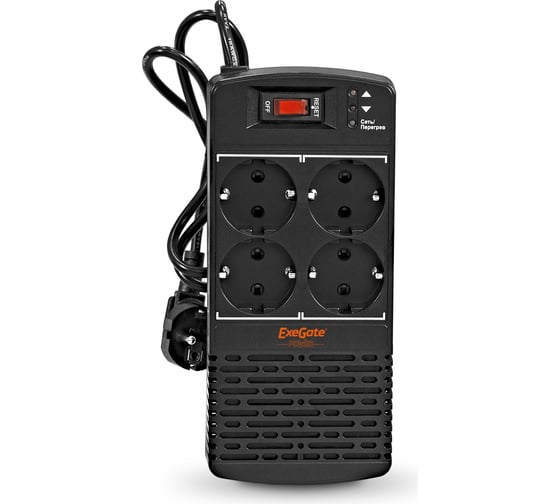 Стабилизатор ExeGate Power AD5000-500 500VA/300W, диапазон 150-280В, 4 евророзетки 285941