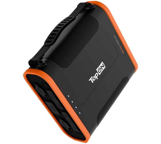 Внешний аккумулятор TopON 144000mAh Type-C PD 100W, USB QC3.0, 2 авторозетки 180W, SH50 Anderson 300W, фонарь, LiFePO4. Черный TOP-X150