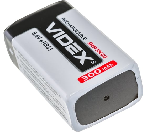 Аккумулятор крона Videx 6HR61 300mAh 1BL LSD (перезаряженный, низкий саморазряд) VID-6HR61-300