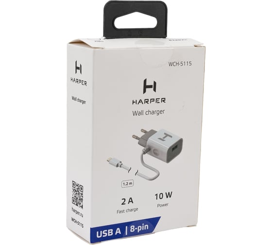 Сетевое зарядное устройство HARPER WCH-5115 White lght cbl H00002148