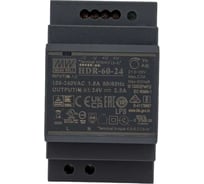 Блок питания GEKON адаптер 220/24 В, 1.5 А, 36 Вт HDR-30-24