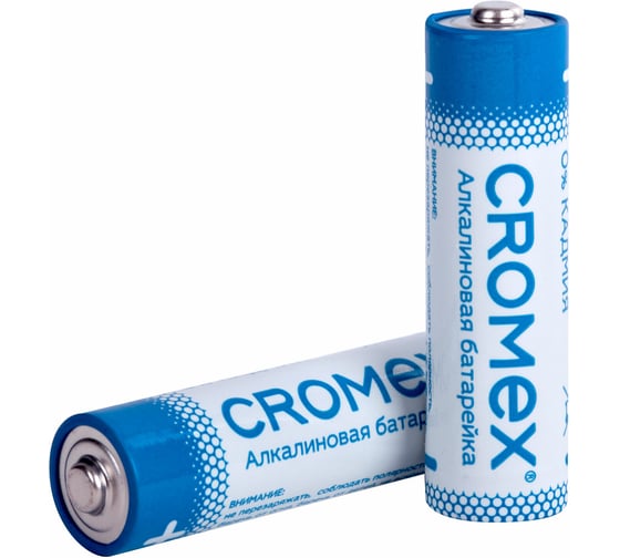 Батарейки алкалиновые Cromex пальчиковые КОМПЛЕКТ 2шт., Alkaline,АА(LR6,15А), блистер, 457128