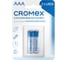 Батарейки алкалиновые Cromex мизинчиковые КОМПЛЕКТ 2шт., Alkaline, ААA(LR03,24А), блистер, 457129 9