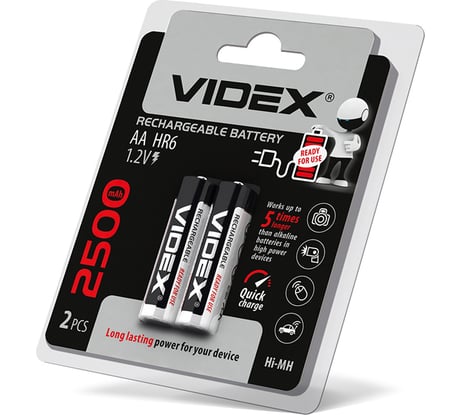 Аккумулятор Videx HR6/AA 2500mAh 2BL LSD, низкий саморазряд VID-HR6-2500LSD