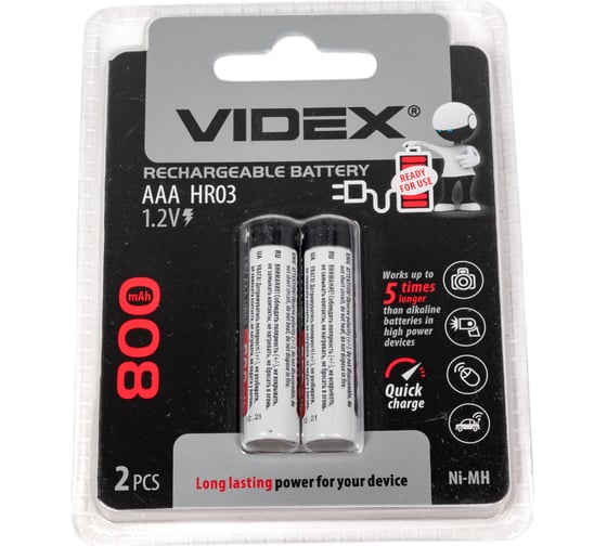 Аккумулятор Videx HR03/AAA 800mAh 2BL LSD, низкий саморазряд VID-HR03-800LSD