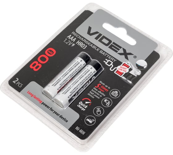 Аккумулятор Videx HR03/AAA 800mAh 2BL LSD, низкий саморазряд VID-HR03-800LSD