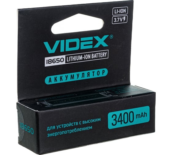 Аккумулятор Videx 18650 3400mAh 1pcs/box с защитой VID-18650-3.4-WP