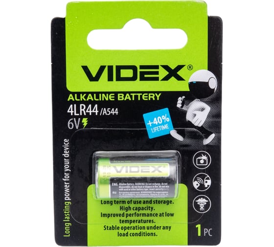 Элемент питания 4LR44 Videx 1BL, 6.0V VID-4LR44 1