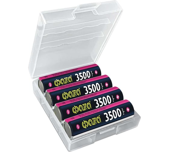 Li-Ion аккумулятор ФАZА 18650 3500мАч 3.7В без платы с защитой Box-4 5059870