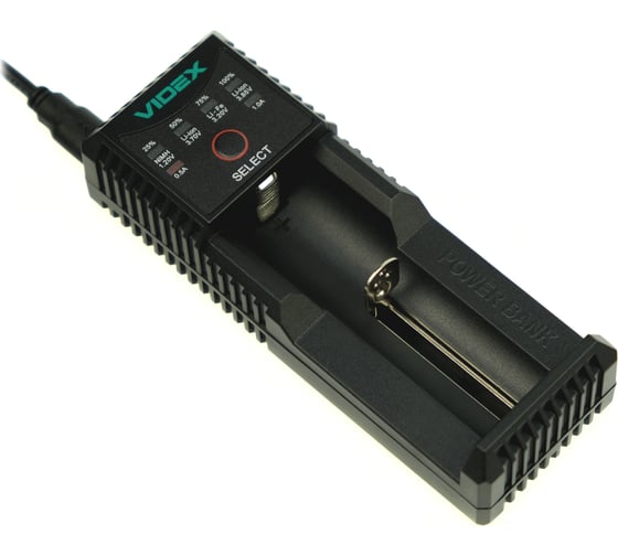 Зарядное устройство Videx VCH-U100 пустое, 1 х АА, ААА, SC, C, 18650, 14500