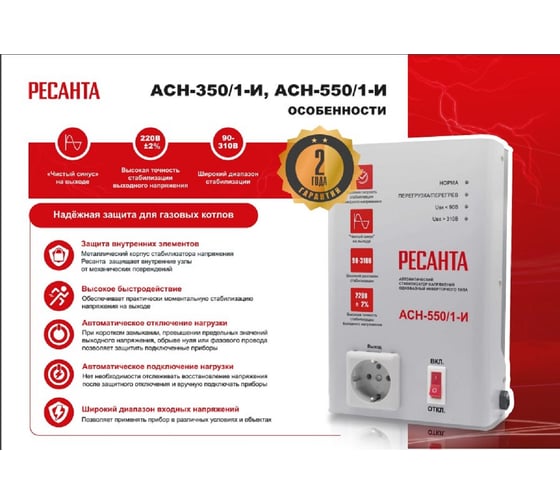 Стабилизатор Ресанта АСН-550/1-И 63/6/75