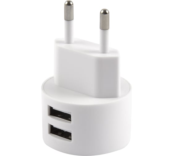 Сетевое зарядное устройство USAMS 2 USB + кабель Lightning U35, белый (XTXLOGT1804) УТ000024952