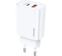 Сетевое зарядное устройство USAMS USB QC3.0+PD3.0 20W Fast Charger, белый (CC121TC01) УТ000024258
