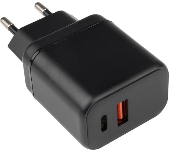 Сетевое зарядное устройство/адаптер ФАZА PA-20AС-bk черный, 20Вт, 1xUSB-A, 1xType-C 5048799